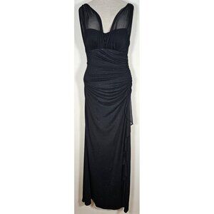 Betsy & Adam by Linda Bernell Size 6 - Black Stretch Sparkle Formal Prom Dress